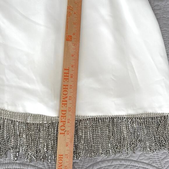 Gianni Bini Anya Rhinestone Fringe Jacket Skort Set 12 White Festival Concert - Picture 16 of 16